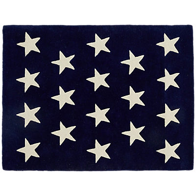 Great Little Trading Co Star Rug, Medium Navy